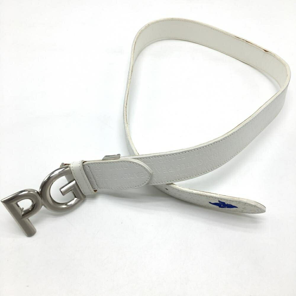 パーリーゲイツ トップ式ベルト 白 ロゴ型押し メンズ ゴルフウェア PEARLY GATES