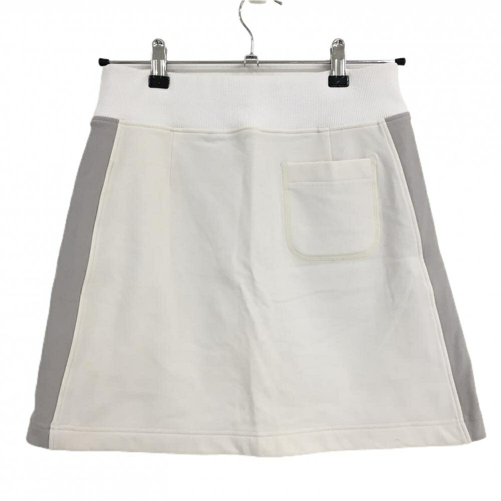 【美品】ヘンリークラブ スカート 白×グレー サイド切替 ウエストゴム レディース 40 ゴルフウェア HENRY Club