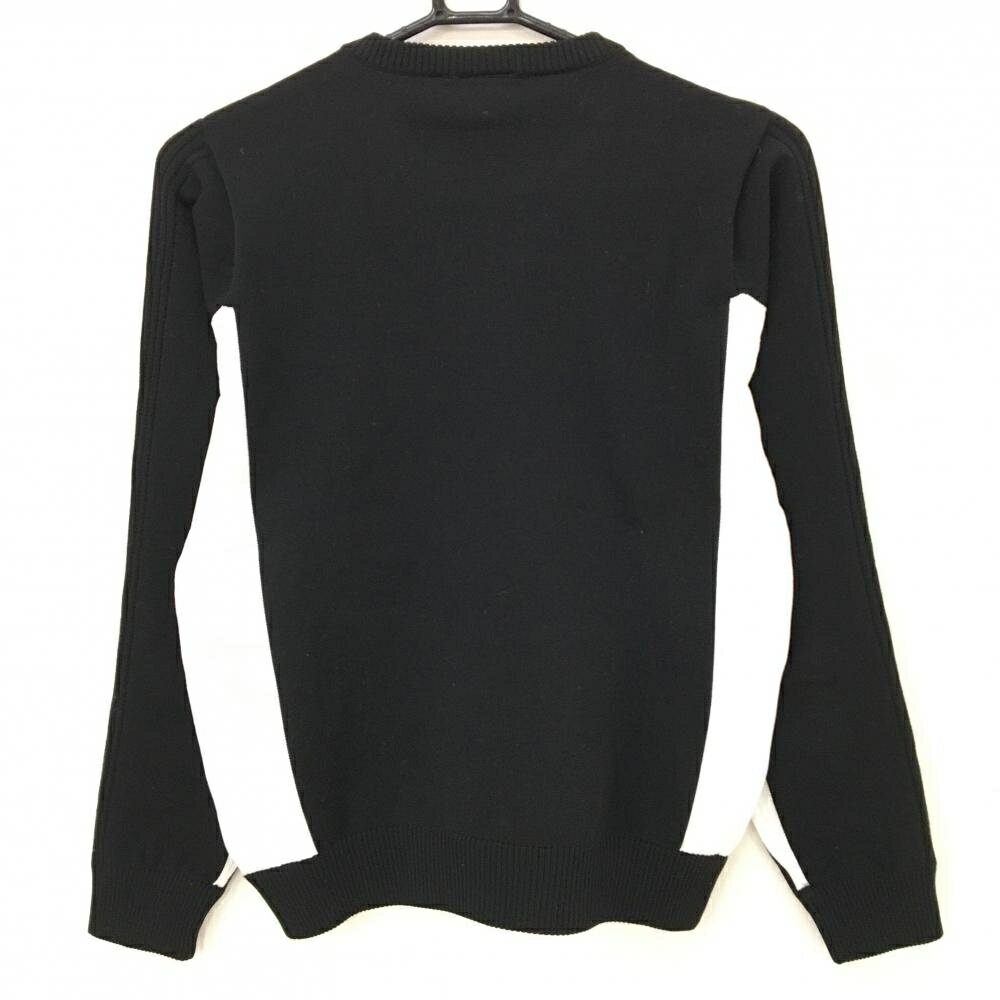 【美品】クランク セーター 黒×白 ロゴ刺しゅう ニット レディース M ゴルフウェア CLUNK