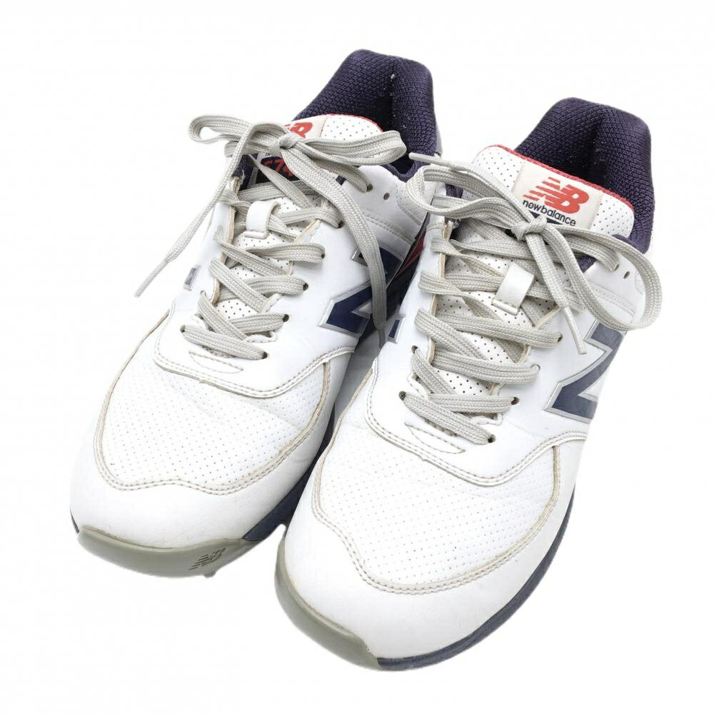 ニューバランス ゴルフシューズ 白×ネイビー MGS574T2 スパイクレス メンズ 26.0 ゴルフウェア New Balance