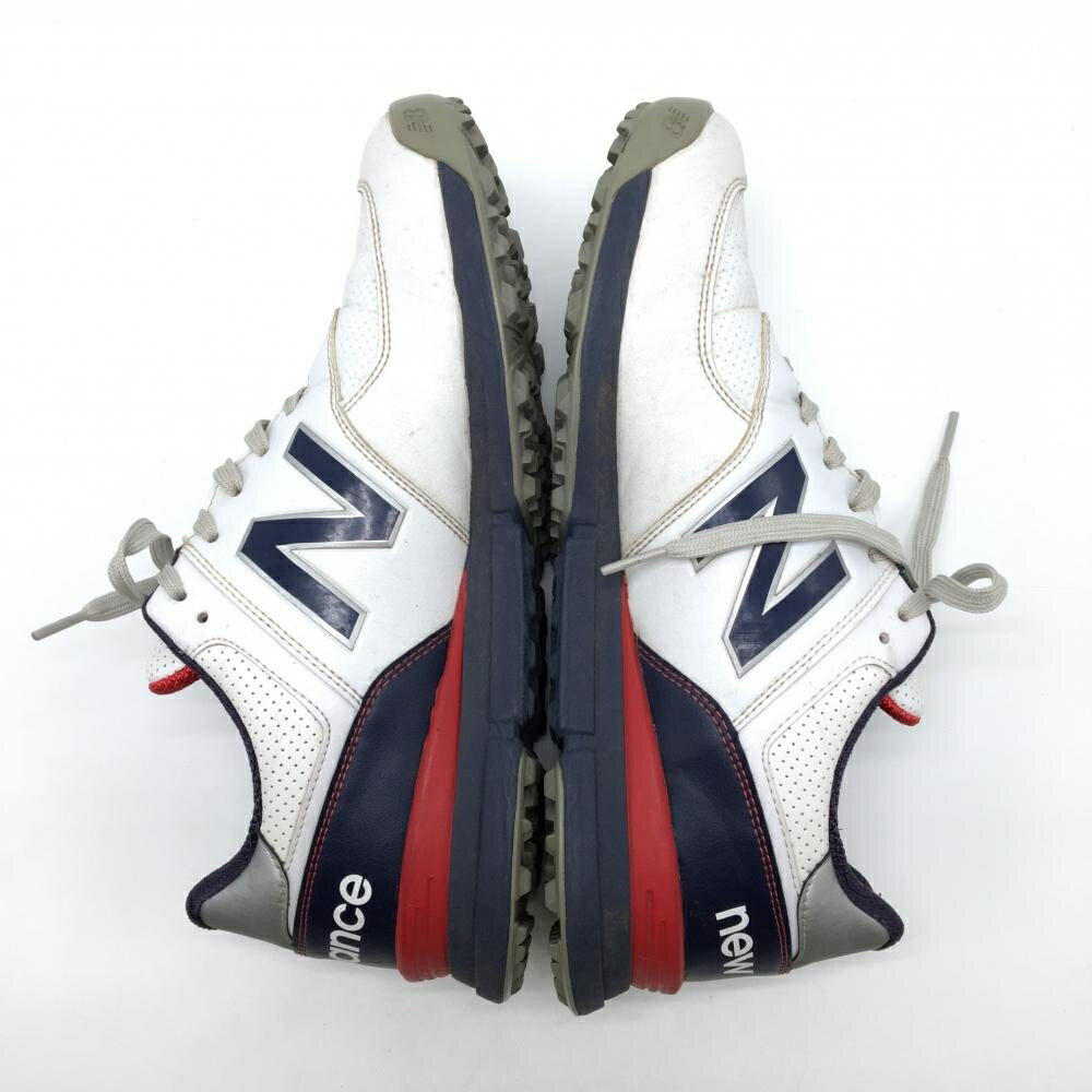 ニューバランス ゴルフシューズ 白×ネイビー MGS574T2 スパイクレス メンズ 26.0 ゴルフウェア New Balance