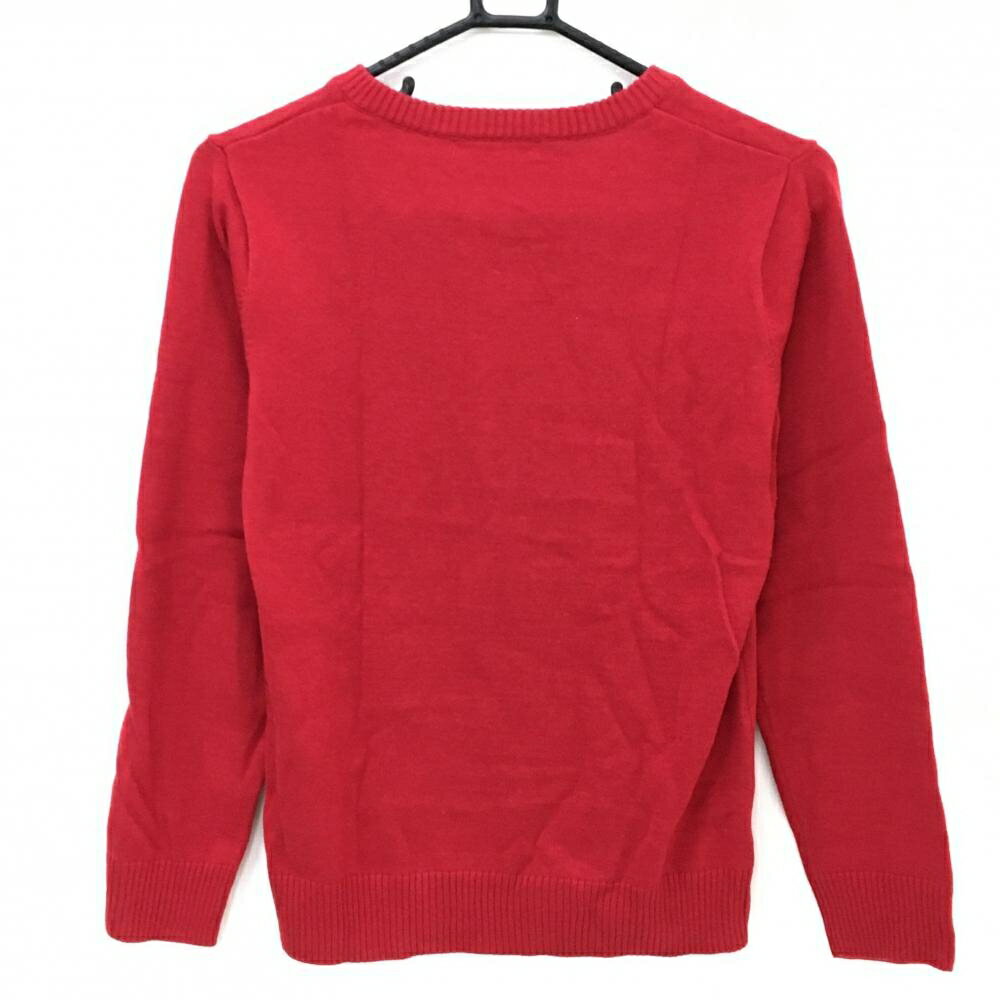 マリクレールスポール セーター レッド ロゴ白 ニット レディース M ゴルフウェア marie claire