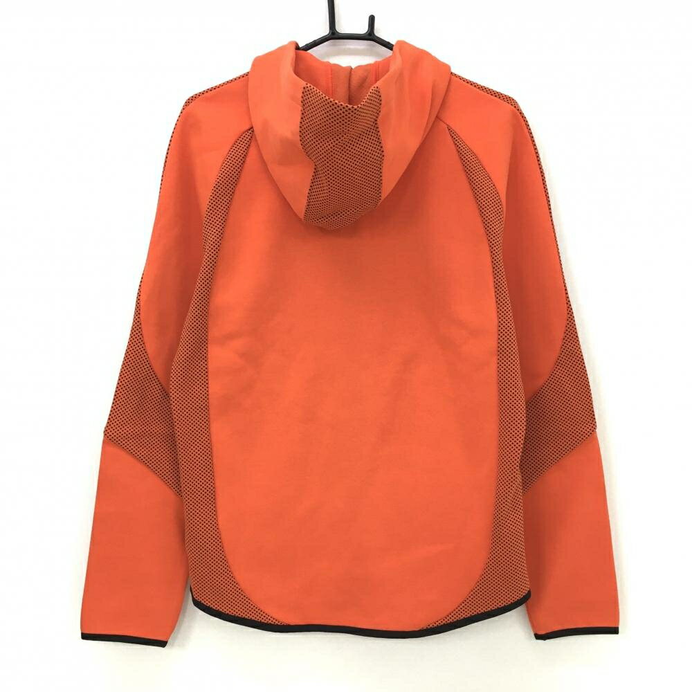 【新品】プーマ ジップパーカー オレンジ×黒 一部柄 胸ロゴ メンズ L ゴルフウェア PUMA