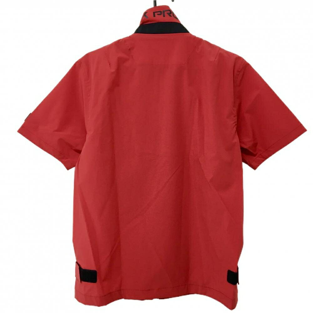 【超美品】アヴィレックス 半袖ジャケット レッド×黒 ナイロン ストレッチ メンズ L ゴルフウェア AVIREX