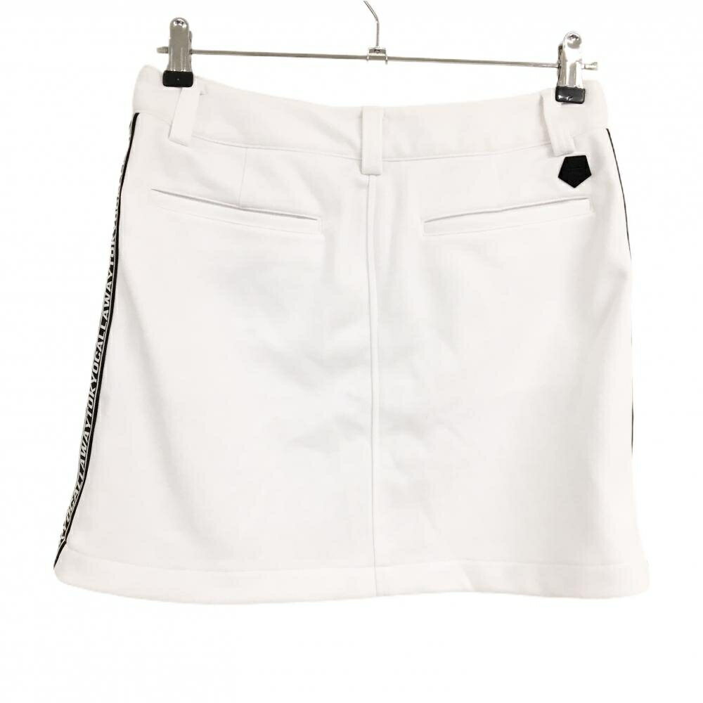 キャロウェイ スカート 白×黒 サイドロゴライン レディース L ゴルフウェア Callaway