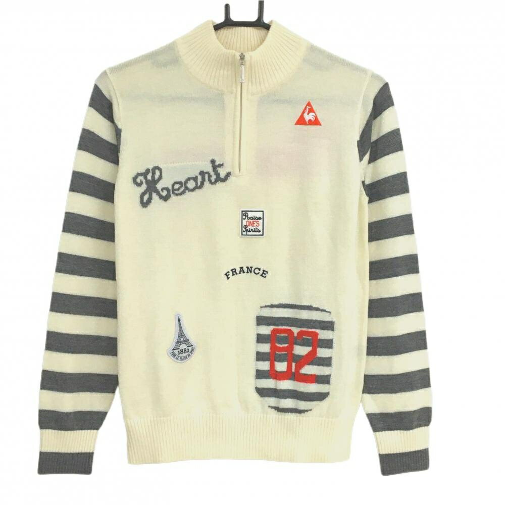 商品説明 ブランド le coq sportif アイテム ハイネックセーター 表記サイズ M ※海外サイズの場合もございます。必ず実寸サイズをご確認ください。 実寸サイズ 　身幅：約46.5cm　袖丈：約57.5cm　肩幅：約36cm　着丈：約57cm ※実寸サイズの採寸方法については、こちらをご覧ください。 ★実寸サイズは平台に平置きして外寸を測定しており、商品によっては若干の誤差が生じます。数cmの誤差は予めご了承くださいませ。 特徴・仕様 適応時期 春 ・ 秋 商品ランク B+ コメント 肩・両袖汚れ、ネック下糸引き小 商品ランク（ゴルフウェア） N 新品（タグ付き) S 新品未使用品（タグなし） A+ 使用感や汚れ等がない、または目立たない綺麗な中古品 A 使用感や汚れ等が少ない美品や良品 B+ 使用感や中小の汚れ等がある一般的な中古品 B 使用感や大中の汚れ等がある一般的な中古品 C 使用感や大中の汚れ、小さな穴等がある中古品 商品ランク（ゴルフシューズ） N 新品（タグ付き) S 新品未使用品（タグなし） A+ しわや汚れ等がない、または少ない綺麗な中古品 A しわや小さな汚れはあるが、使用感が少ない美品や良品 B+ しわや中小の汚れ、使用感がある一般的な中古品 B しわや大中の汚れ、使用感がある一般的な中古品 C しわや大中の汚れ、使用感がある中古品 D しわや大きな汚れ、使用感がある中古品 &nbsp;★A+～CランクはUSED品となりますので、神経質な方はご入札をお控えください。 &nbsp;★Nランクは新品商品ですが、一部保管時による汚れ等があります。商品説明や写真で必ずご確認ください。　