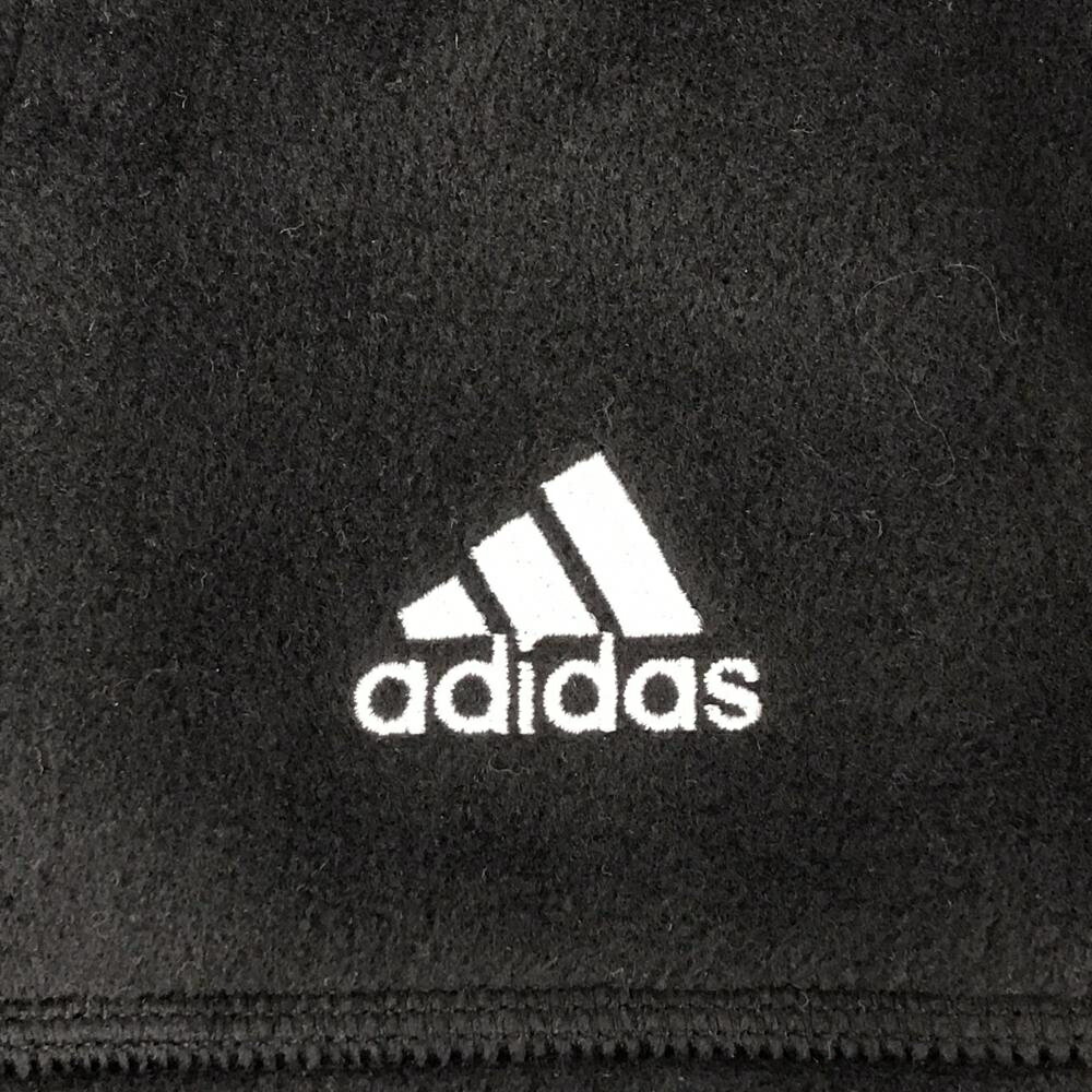 【超美品】アディダス フリースジャケット 黒 ロゴ レディース S ゴルフウェア adidas