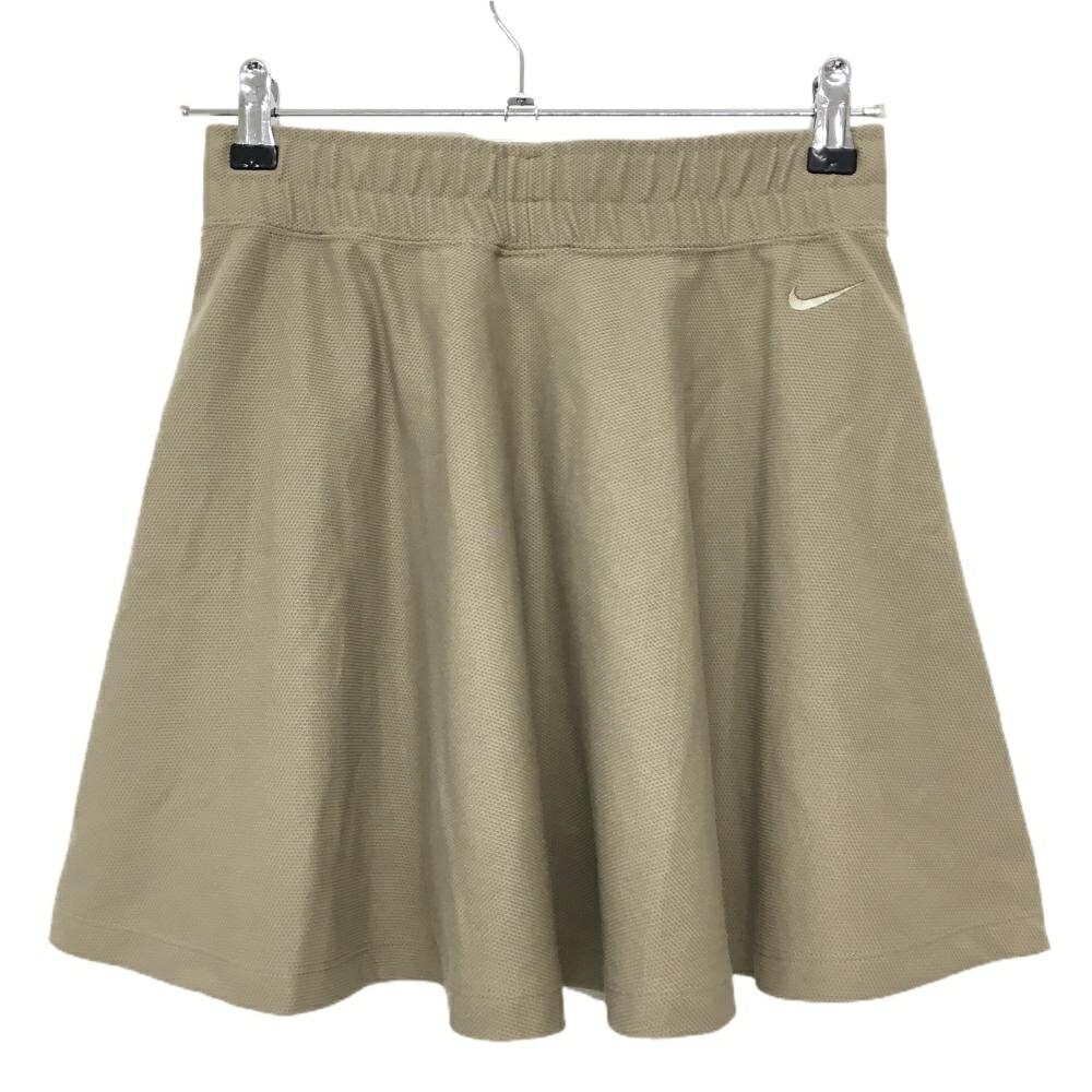 【超美品】ナイキ フレアスカート ダークベージュ ウエストゴム レディース S ゴルフウェア NIKE