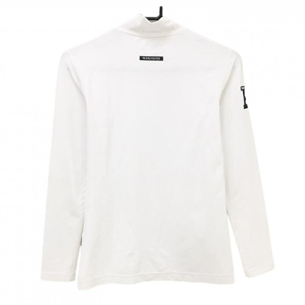 【超美品】パーリーゲイツ ハイネックインナーシャツ 白 ロゴネイビー ストレッチ ...