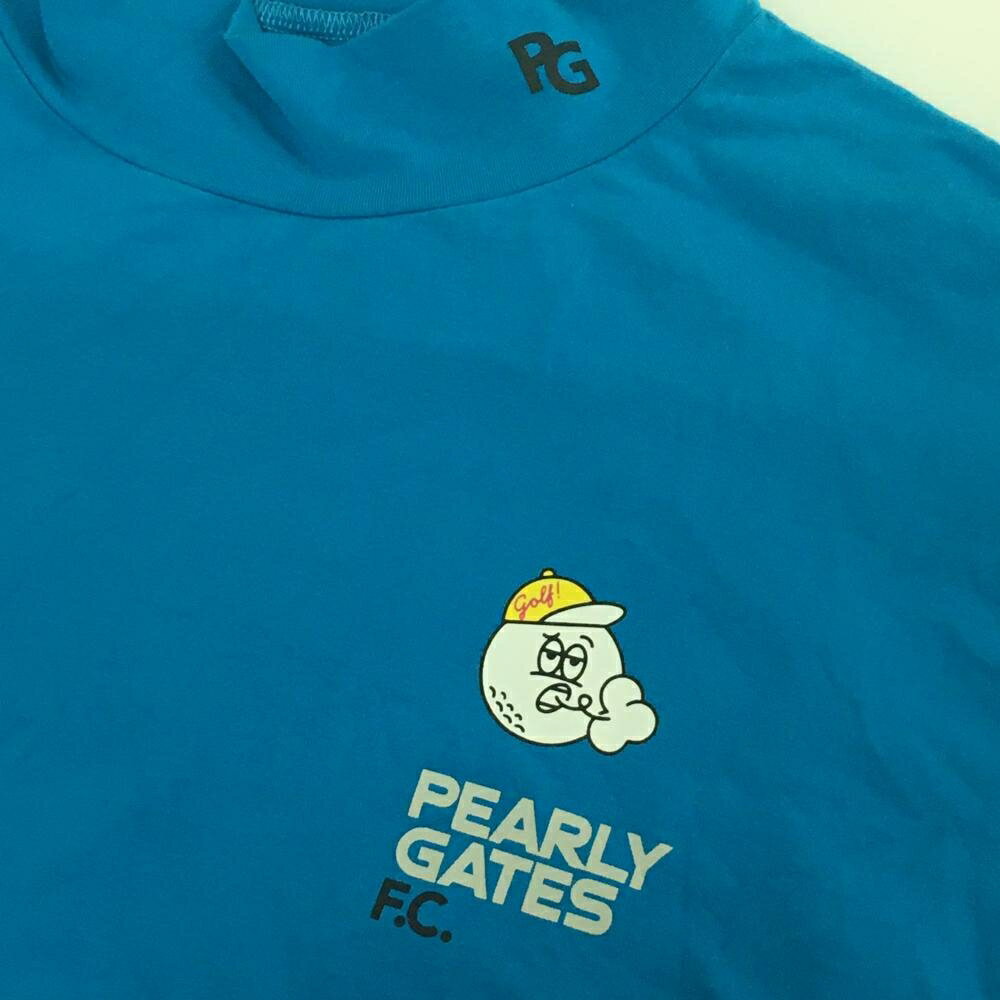 パーリーゲイツ 長袖ハイネックシャツ ライトブルー BALLくん ロゴプリント メンズ...