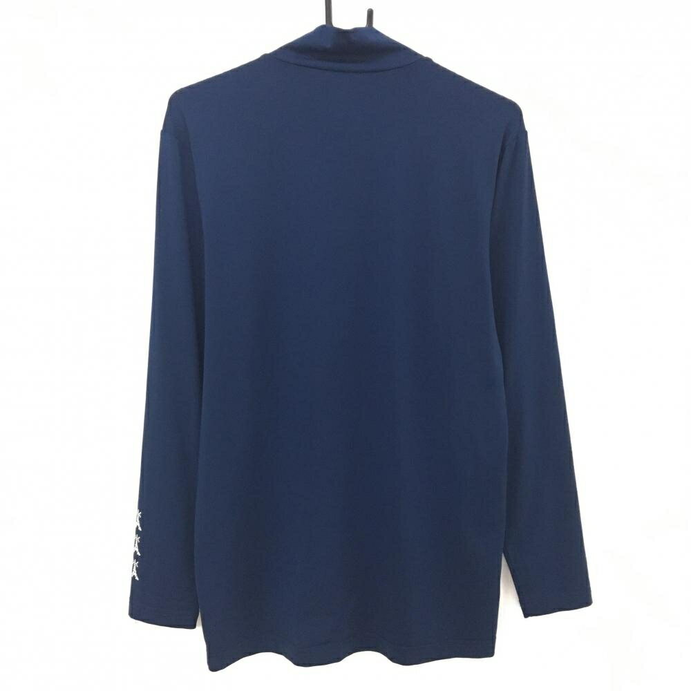 【美品】キャロウェイ ハイネックインナーシャツ ネイビー ロゴ白 メンズ L ゴルフウェア Callaway