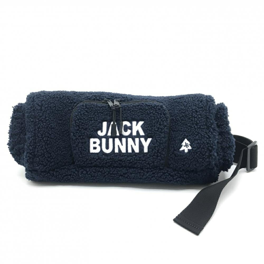 其它 - 【美品】ジャックバニー ハンドウォーマー ネイビー×白 ボア ゴルフウェア Jack Bunny