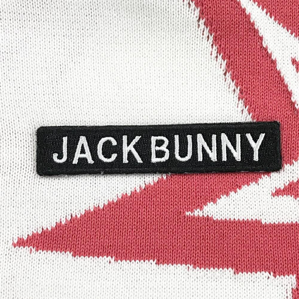 【超美品】ジャックバニー ハイネックベスト 白×レッド 星柄 レディース 1(M) ゴルフウェア Jack Bunny
