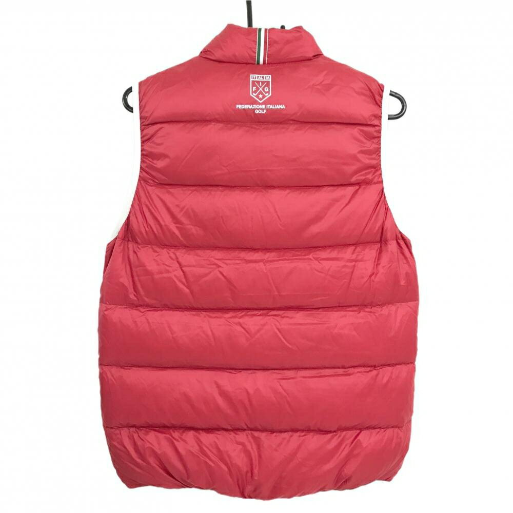 カッパ ダウンベスト レッド×白 胸元ワッペン ダウン80％ メンズ M ゴルフウェア Kappa