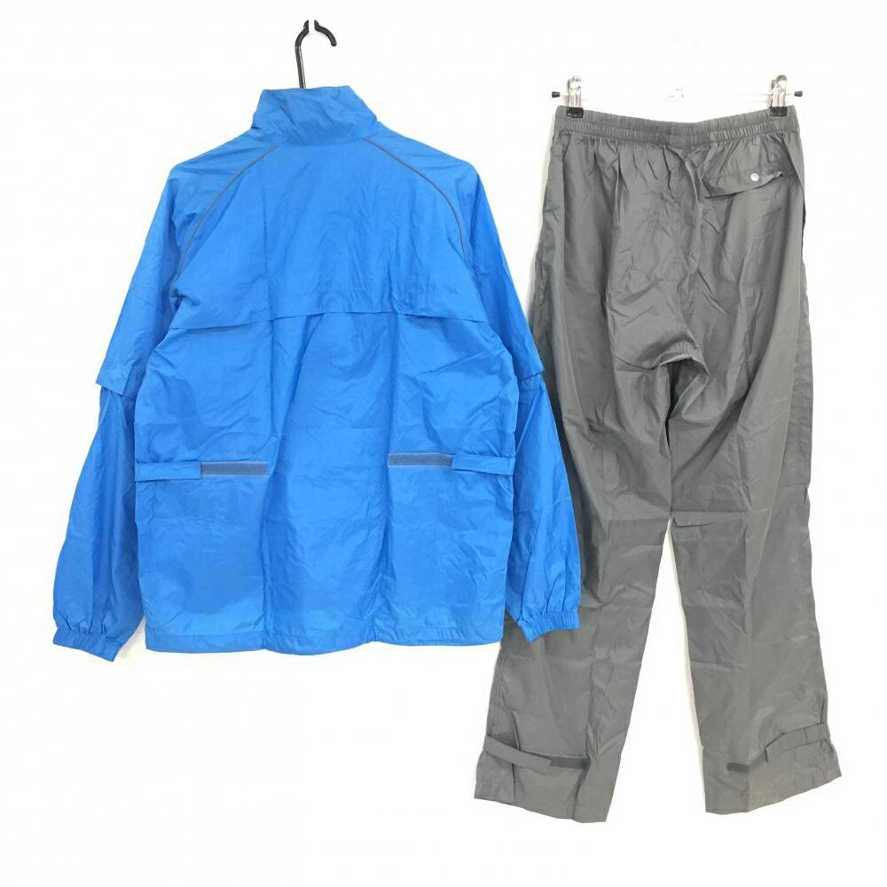 キャスコ レインウェア(2WAYジャケット×パンツ) ライトブルー×グレー 袖着脱可 収納袋 メンズ L ゴルフウェア Kasco