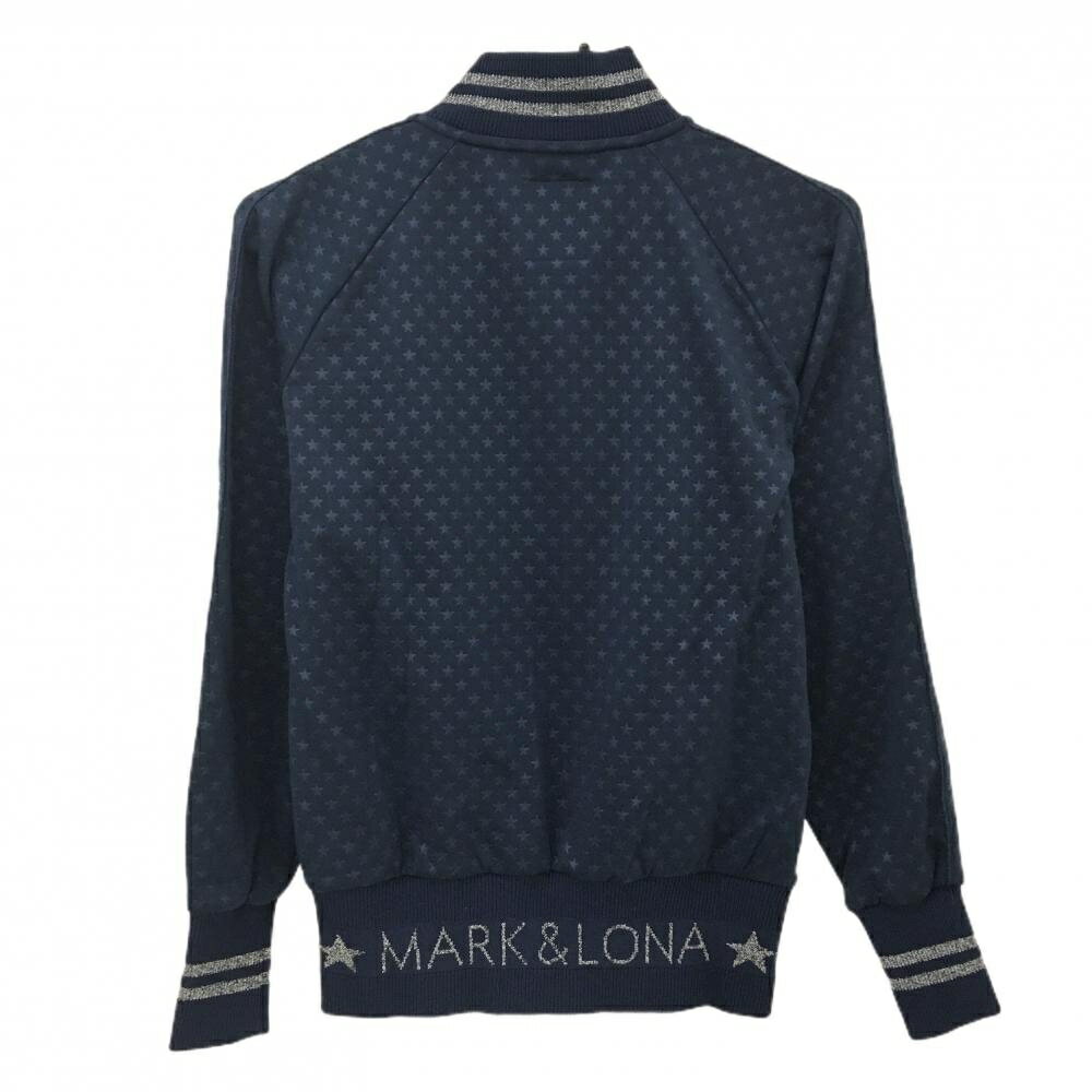 【超美品】マークアンドロナ ジャケットブルゾン ネイビー 星総柄 スカル レディース M ゴルフウェア MARK＆LONA