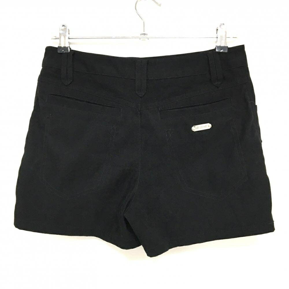 【美品】ダンスウィズドラゴン キュロットスカート 黒 ロゴ刺しゅう 複数ポケット レディース 2(M) ゴルフウェア Dance With Dragon