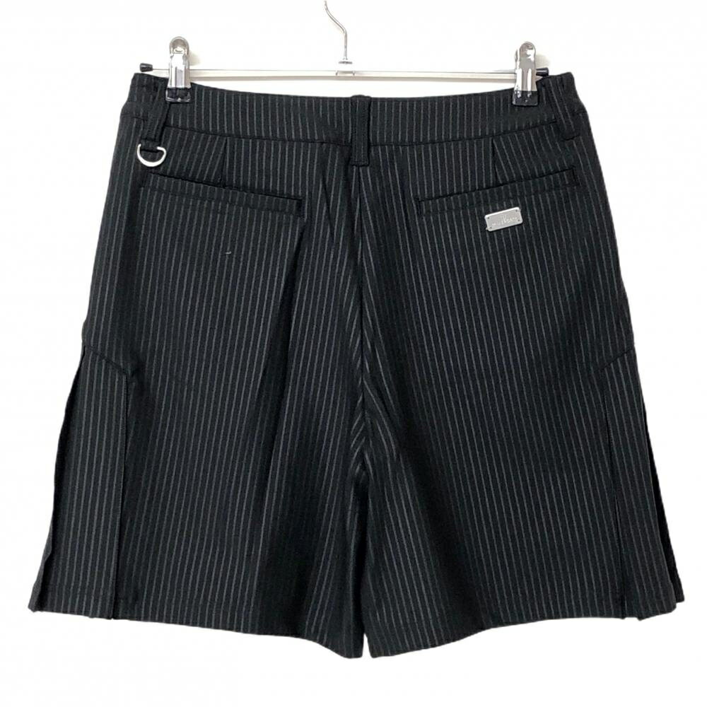 【新品】MUスポーツ キュロットスカート 黒 ストライプ地模様 ストレッチ レディース 44(XXL) ゴルフウェア M・U SPORTS