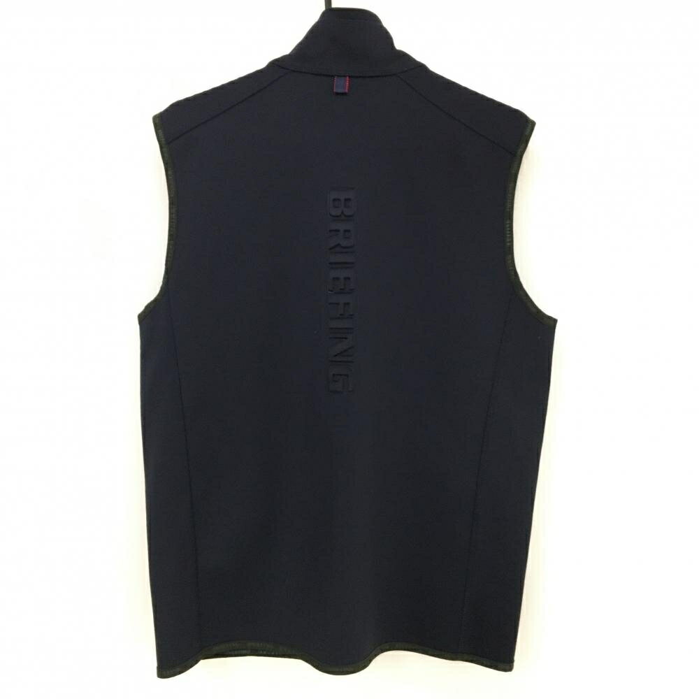 【美品】ブリーフィング アウターベスト ネイビー 背面立体ロゴ メンズ L ゴルフウェア BRIEFING