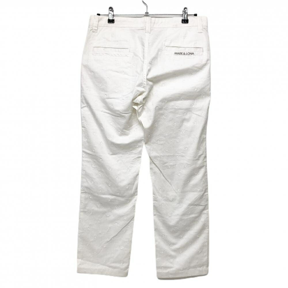 マークアンドロナ パンツ 白 刺しゅう総柄 ストレッチ メンズ ゴルフウェア サンプル品 MARK＆LONA