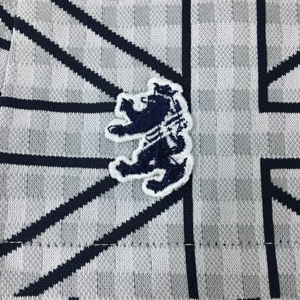 【超美品】アドミラル スカート ライトグレー×ネイビー 総柄 チェック柄地模様 裾...