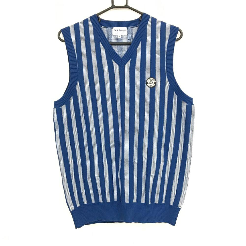 商品説明 ブランド Jack Bunny アイテム ニットベスト 表記サイズ 6 ※海外サイズの場合もございます。必ず実寸サイズをご確認ください。 実寸サイズ 　身幅：約50cm　袖丈：約-cm　肩幅：約38.5cm　着丈：約67cm ※実寸サイズの採寸方法については、こちらをご覧ください。 ★実寸サイズは平台に平置きして外寸を測定しており、商品によっては若干の誤差が生じます。数cmの誤差は予めご了承くださいませ。 特徴・仕様 適応時期 春 ・ 秋 商品ランク A+ コメント 商品ランク（ゴルフウェア） N 新品（タグ付き) S 新品未使用品（タグなし） A+ 使用感や汚れ等がない、または目立たない綺麗な中古品 A 使用感や汚れ等が少ない美品や良品 B+ 使用感や中小の汚れ等がある一般的な中古品 B 使用感や大中の汚れ等がある一般的な中古品 C 使用感や大中の汚れ、小さな穴等がある中古品 商品ランク（ゴルフシューズ） N 新品（タグ付き) S 新品未使用品（タグなし） A+ しわや汚れ等がない、または少ない綺麗な中古品 A しわや小さな汚れはあるが、使用感が少ない美品や良品 B+ しわや中小の汚れ、使用感がある一般的な中古品 B しわや大中の汚れ、使用感がある一般的な中古品 C しわや大中の汚れ、使用感がある中古品 D しわや大きな汚れ、使用感がある中古品 &nbsp;★A+～CランクはUSED品となりますので、神経質な方はご入札をお控えください。 &nbsp;★Nランクは新品商品ですが、一部保管時による汚れ等があります。商品説明や写真で必ずご確認ください。　