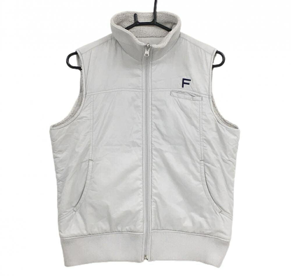 フィドラ リバーシブルアウターベスト ライトグレー 裏ボア レディース L/G ゴルフウェア FIDRA