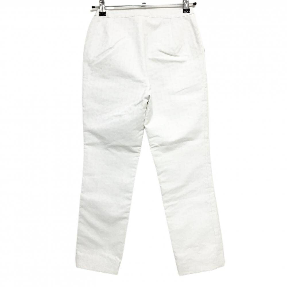 【美品】ランバンコレクション パンツ 白 地模様 裏地付き メンズ 36(S) ゴルフウェア LANVIN SPORT