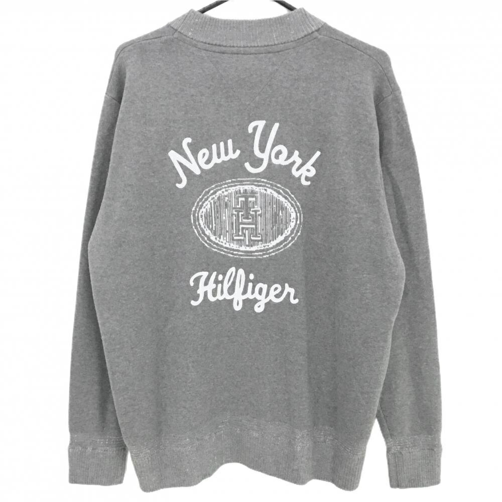 【新品】トミーヒルフィガー ニットジャケット グレー 後ビッグロゴ メンズ 3L ゴルフウェア 大きいサイズ Tommy Hilfiger Golf