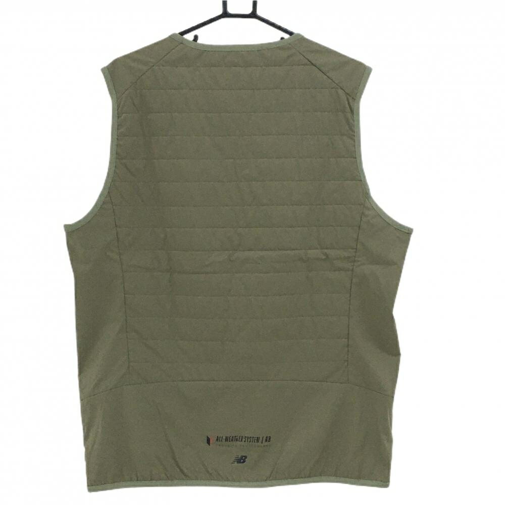 【超美品】ニューバランス 中綿ベスト カーキ 薄手 メンズ 7(2XL) ゴルフウェア 大きいサイズ New Balance