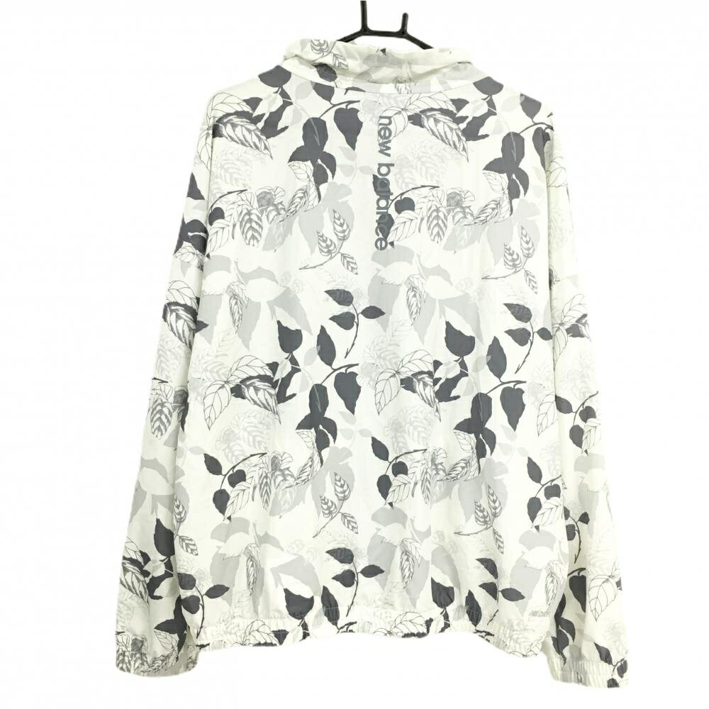 ニューバランス ジャケット 白×グレー リーフ柄 メンズ XL ゴルフウェア New Balance