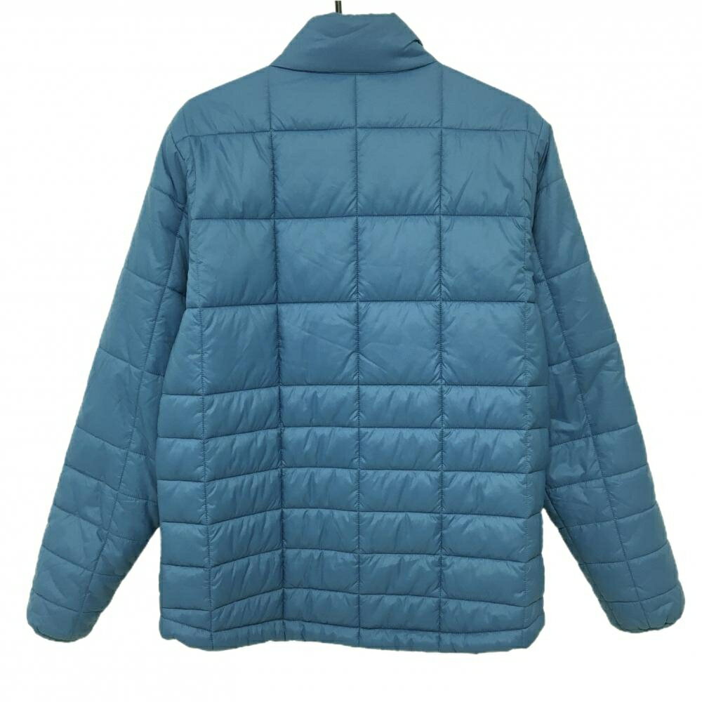 【美品】アンダーアーマー 中綿ジャケット スモーキーブルー ロゴ黒 裾ドローコード メンズ LG/G/G ゴルフウェア UNDER ARMOUR