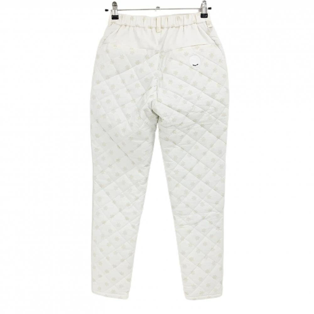 【ポイント10倍！楽天スーパーセール期間限定】【超美品】23区ゴルフ 中綿パンツ 白×ベージュ 総柄 キルティング ウエストゴム レディース I(M) ゴルフウェア 23区