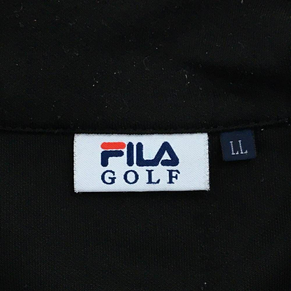 フィラゴルフ ジャケット 黒×白 ロゴ刺しゅう メンズ LL ゴルフウェア FILA GOLF