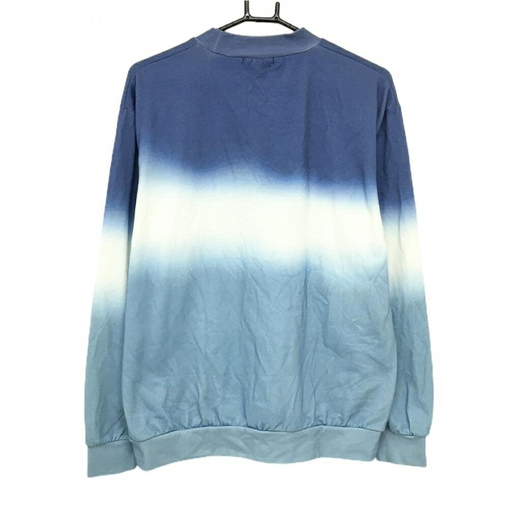 【新品】ロサーセン トレーナー ブルー系×白×ライトブルー系 グラデーション 胸ロゴ 薄手 メンズ LL ゴルフウェア Rosasen