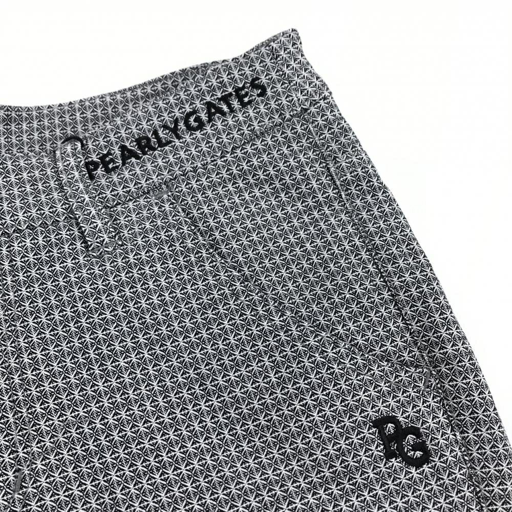 【新品】パーリーゲイツ パンツ 黒×白 総柄 ロゴ刺しゅう レディース 00(XS) ゴルフウェア PEARLY GATES