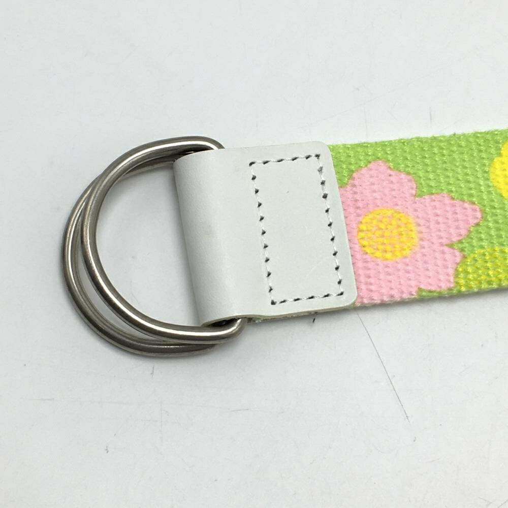 【超美品】パーリーゲイツ リングベルト ライトグリーン×ピンク 花柄 レディース ゴルフウェア PEARLY GATES