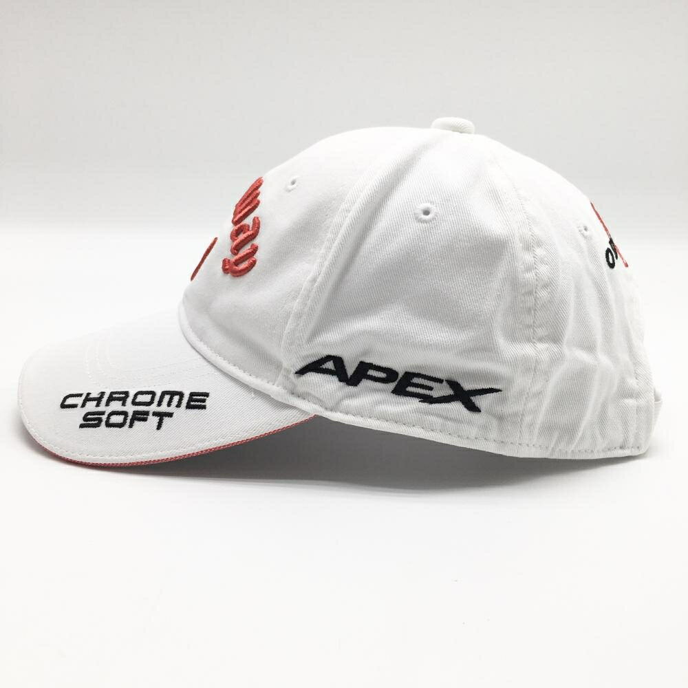 【美品】キャロウェイ キャップ 白×レッド 立体ロゴ刺しゅう ODYSSEY FR ゴルフウェア Callaway