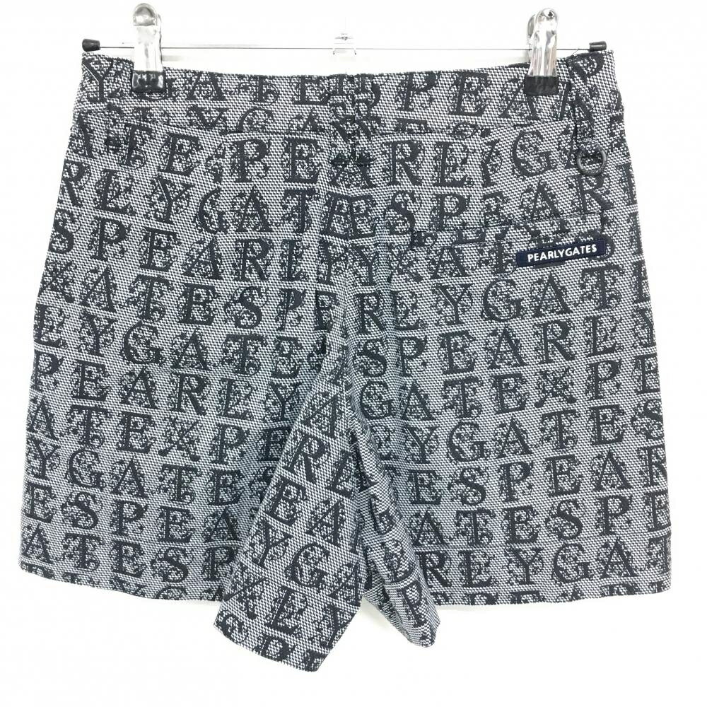 【超美品】パーリーゲイツ キュロットスカート ネイビー×白 ロゴ総柄 ストレッチ レディース 0(S) ゴルフウェア PEARLY GATES