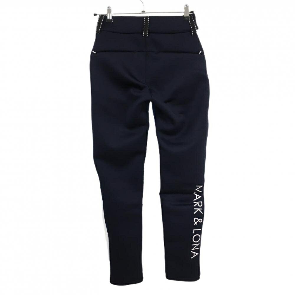 マークアンドロナ ダウンパンツ ブルーネイビー系×ネイビー×白 ダウン×ダンボールニット レディース 36(S) ゴルフウェア MARK＆LONA