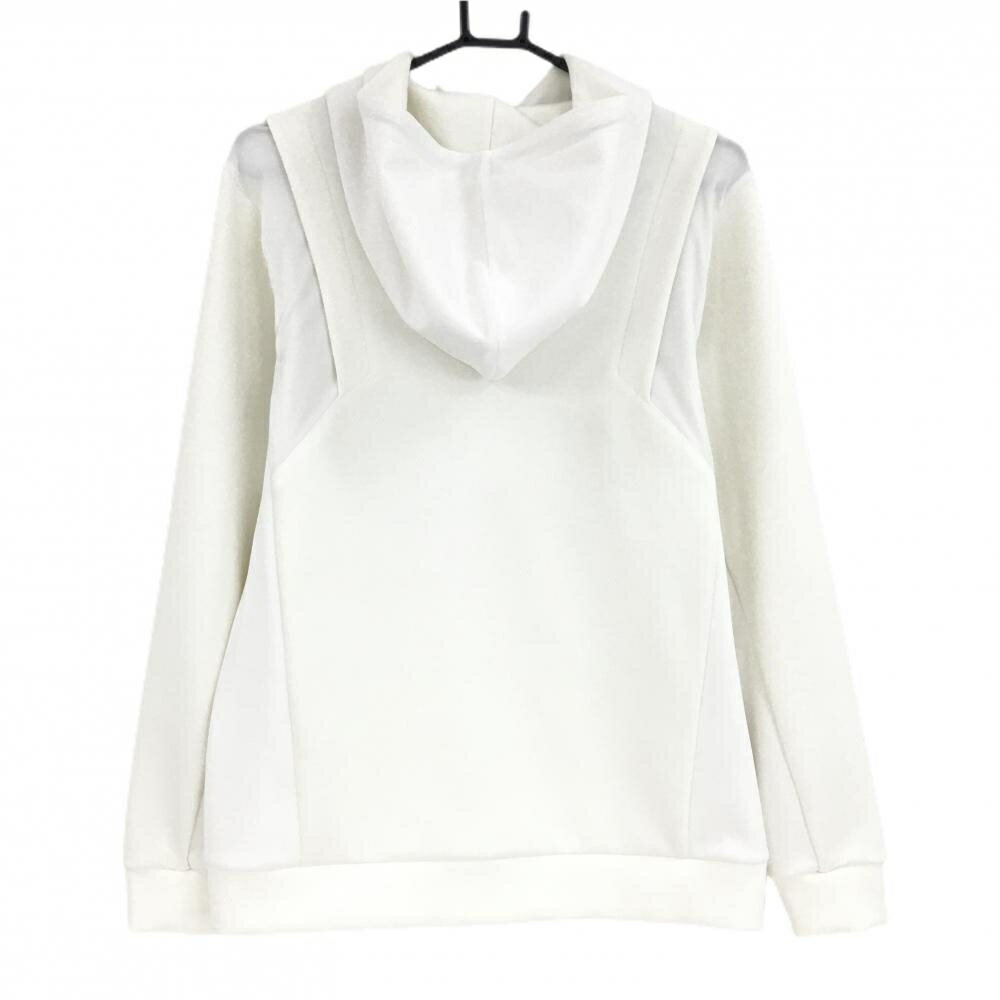 【美品】ブラッククローバー ジップパーカー アイボリー×白×グレー ロゴプリント ダブルジップ メンズ M ゴルフウェア BLACK CLOVER