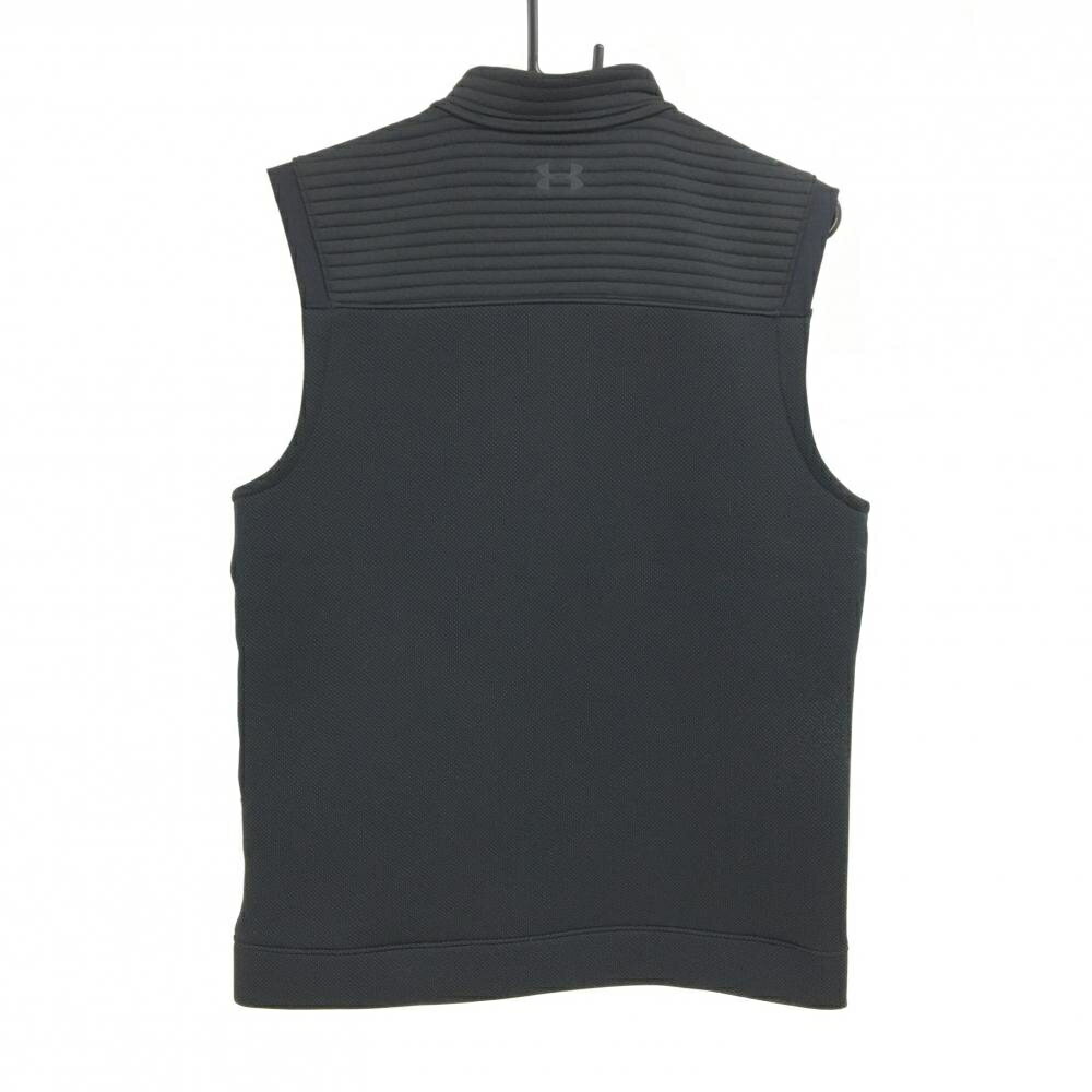 【超美品】アンダーアーマー アウターベスト 黒×グレー ドット柄 ロゴ メンズ LG/G/G ゴルフウェア UNDER ARMOUR