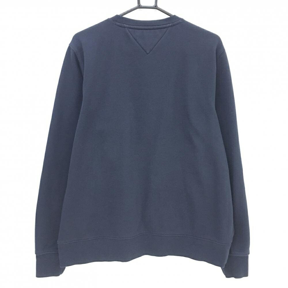 【美品】トミーヒルフィガー トレーナー ダークネイビー フロント立体ロゴ刺しゅう 裏起毛 メンズ XL ゴルフウェア Tommy Hilfiger Golf