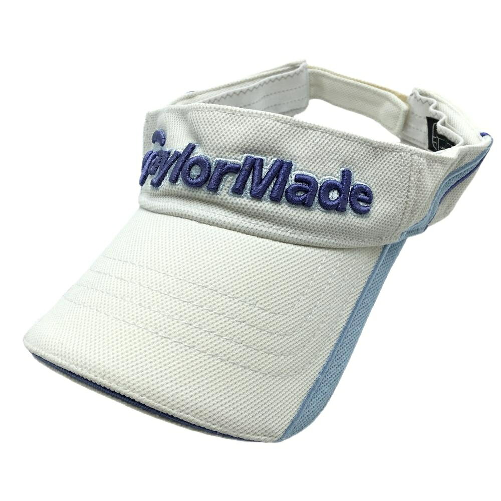 Men'S Wear - 【美品】テーラーメイド サンバイザー 白×ライトブルー ロゴ刺しゅう フリー(57-59cm) ゴルフウェア TaylorMade