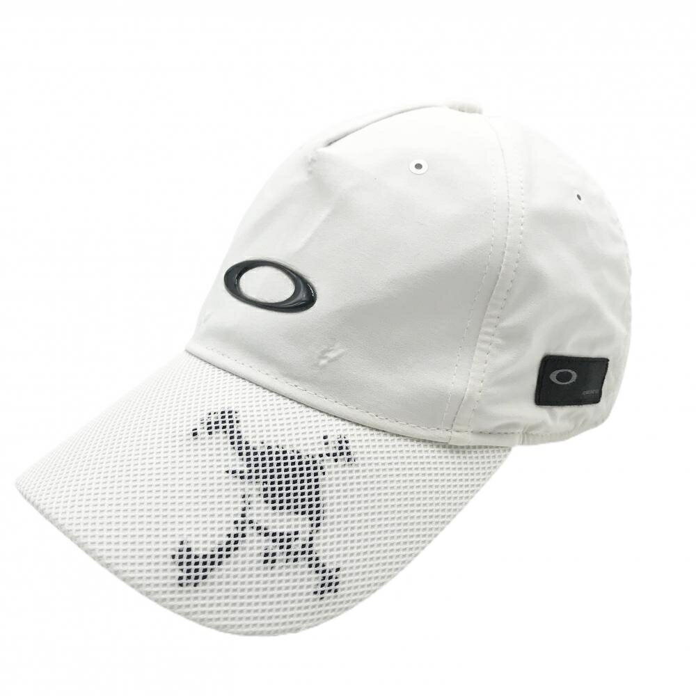 OAKLEY - [クーポン対象品]オークリー キャップ 白×黒 ロゴ つばメッシュ風 ゴルフウェア Oakley
