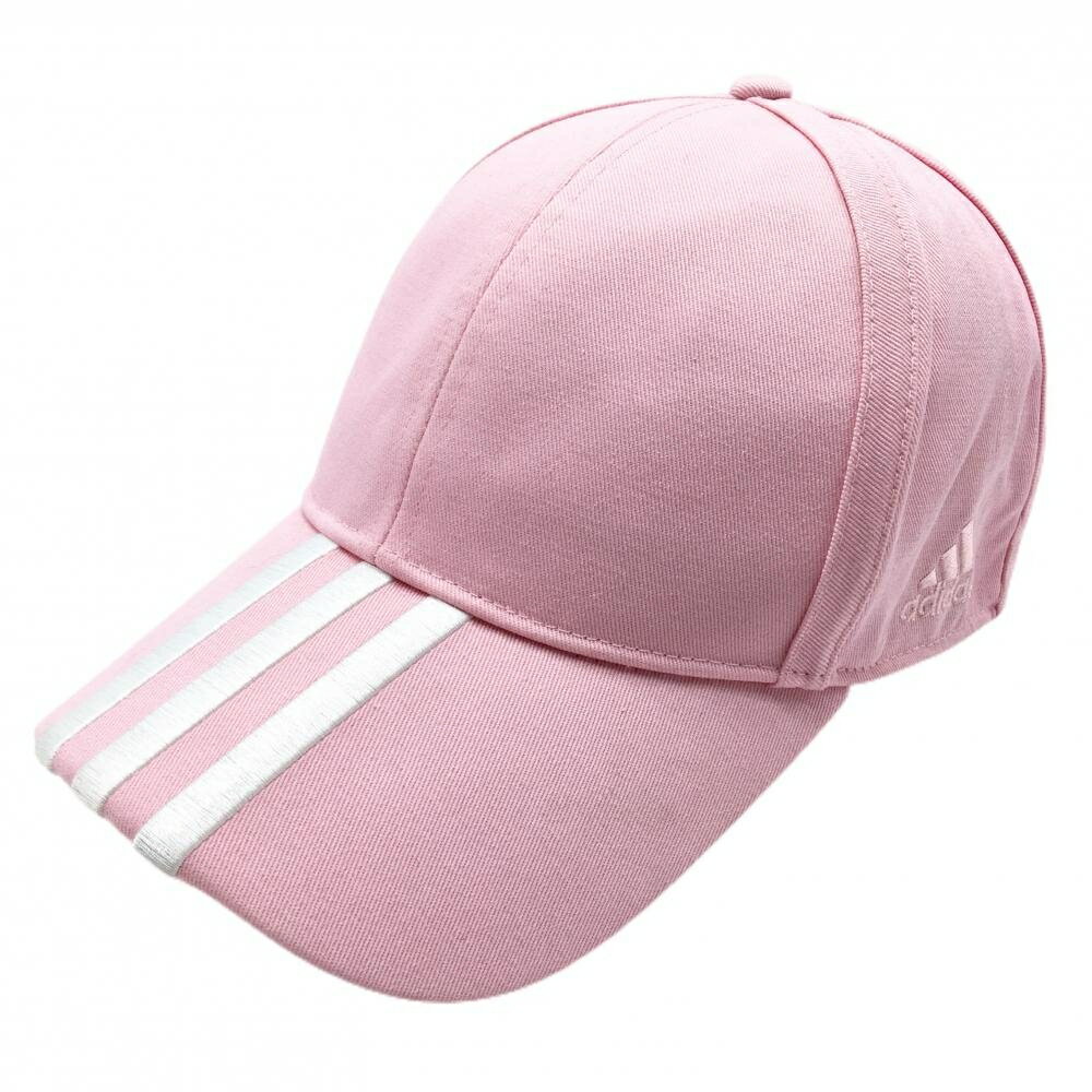 Other - 【美品】アディダス キャップ ピンク×白 つば3ライン フリーサイズ(54-57cm) ゴルフウェア adidas