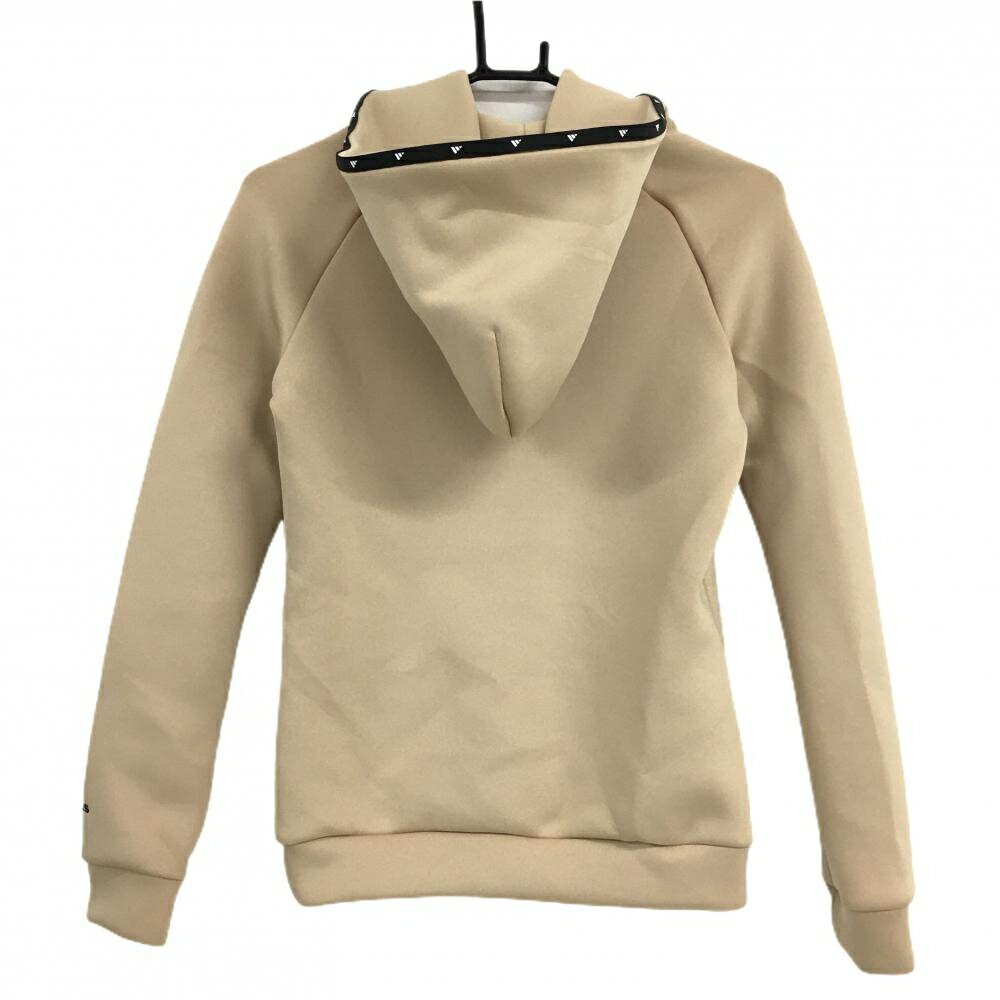 【美品】アディダス パーカー ベージュ ロゴ刺しゅう レディース S ゴルフウェア adidas