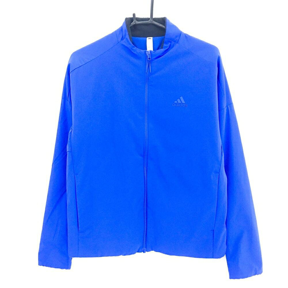 Jacket - 【超美品】アディダス 中綿ジャケット ブルー 胸元ロゴ 裏起毛 ナイロン メンズ M ゴルフウェア adidas