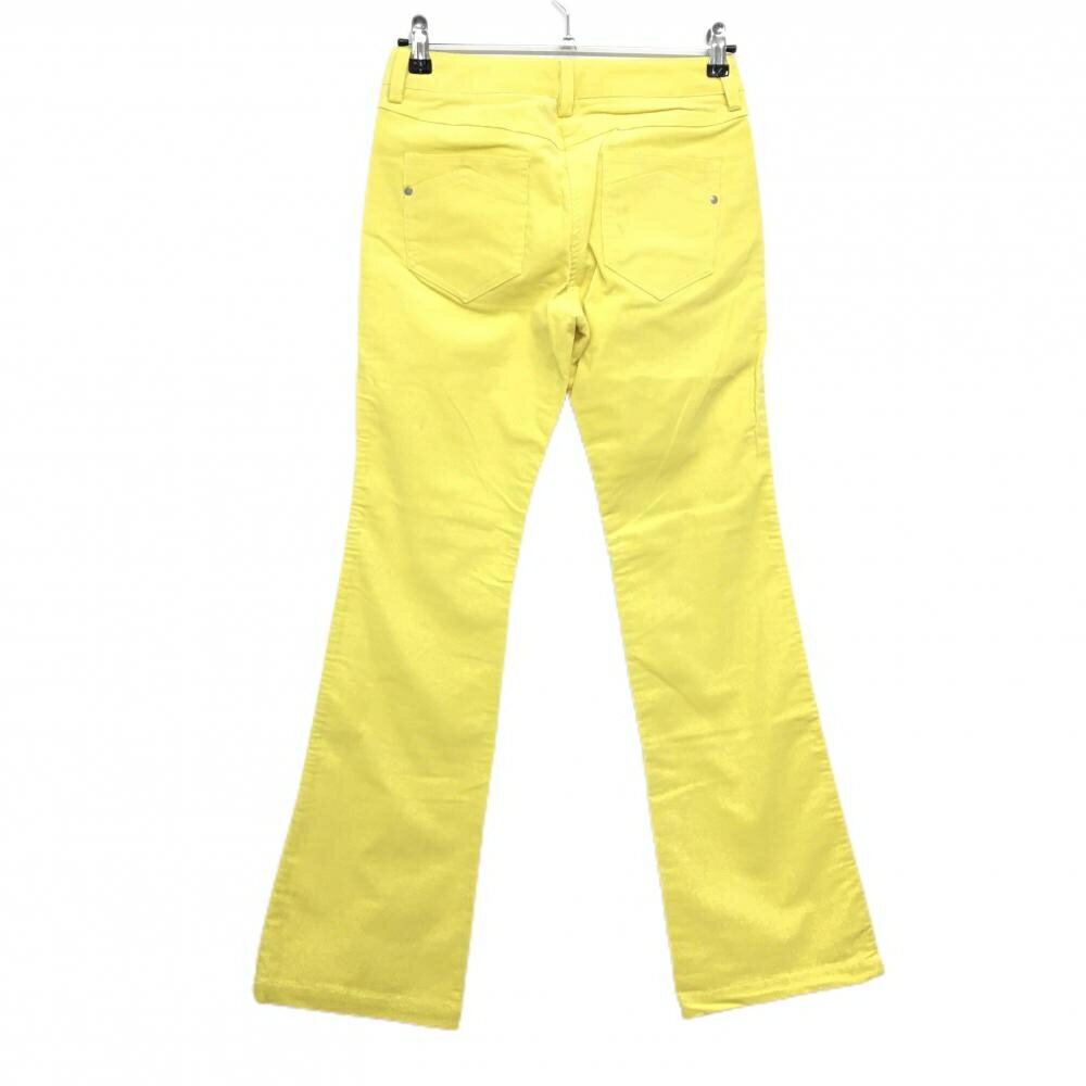 プーマ コーデュロイパンツ イエロー×白 サイドライン 紙タグ付 ロゴ レディース M ゴルフウェア PUMA