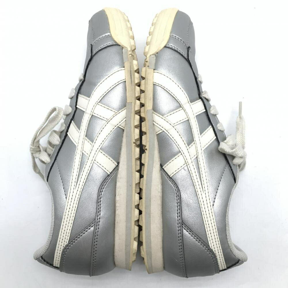 [クーポン対象品]【美品】アシックス ゴルフシューズ シルバー×白 1113A009 スパイ...